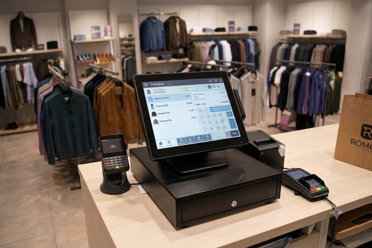 Terminal de punto de venta en una tienda